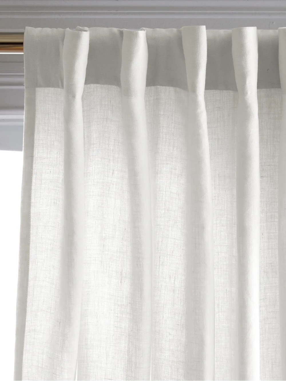 NWT QUINCE Set Of 2 48x96 European Linen Curtains White 8410 - Picture 3 of 9